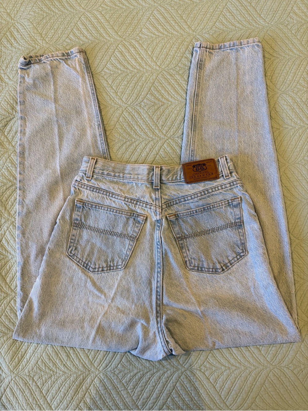 VTG Route 66 Light Wash Relaxed Fit Straight Leg Jeans size 9/10 Tall